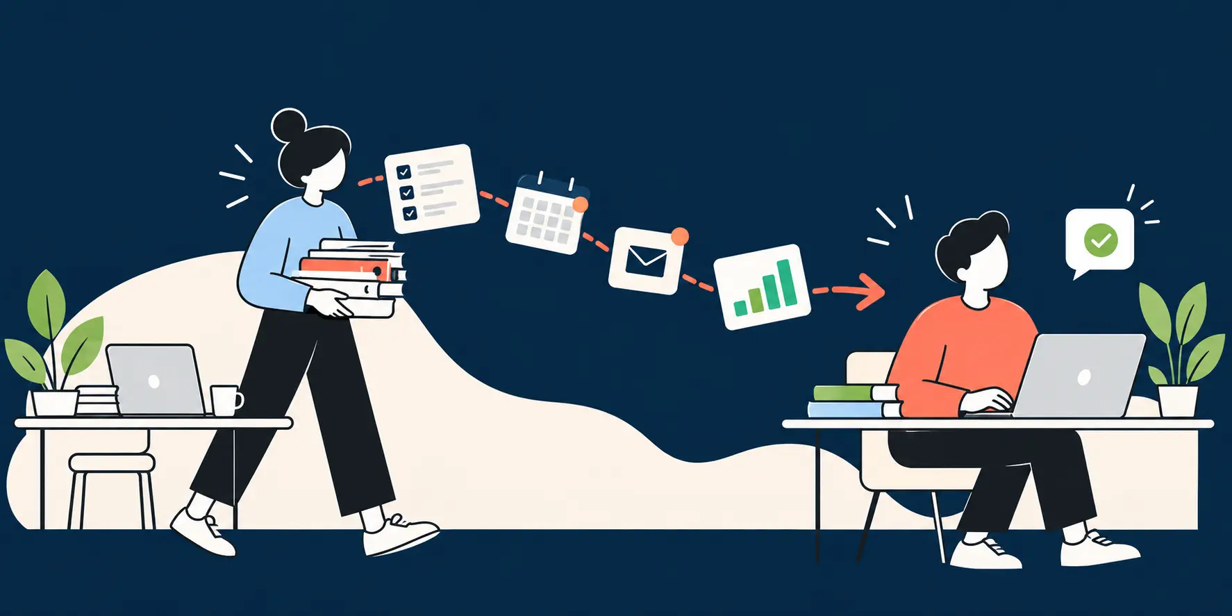Offshore team member taking ownership of recurring business responsibilities