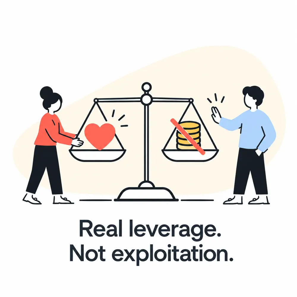 People balancing human value and fair work