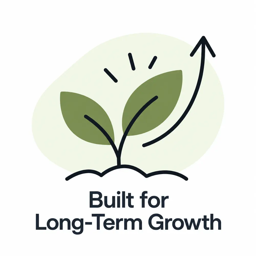 A growing plant representing long-term business growth